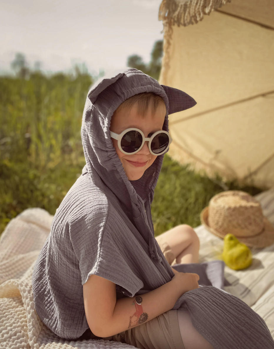 Musselin Poncho beige