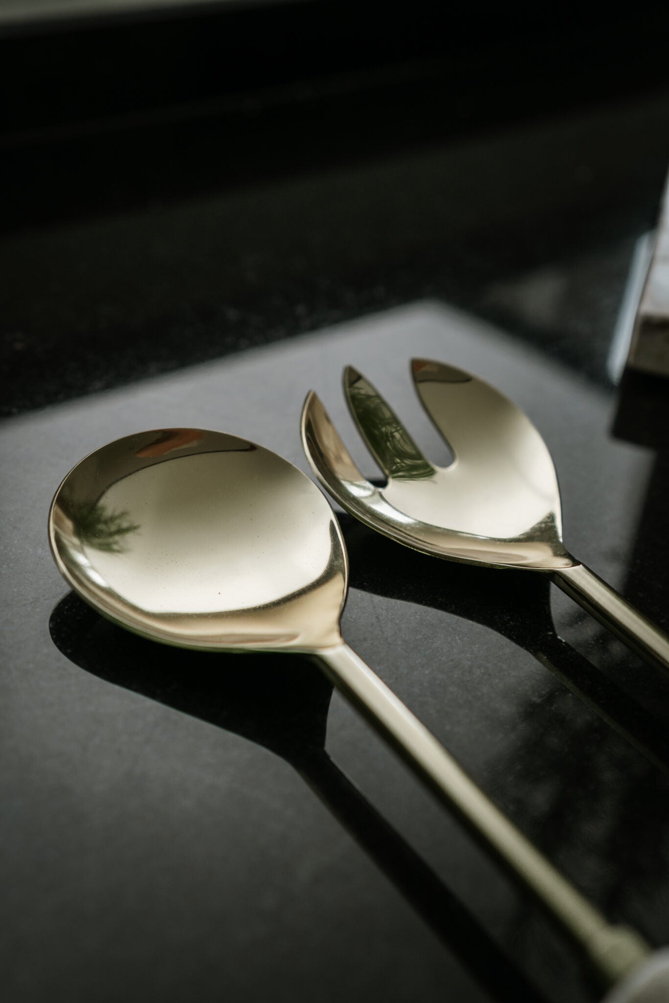 Salatbesteck mit Mamorgriff