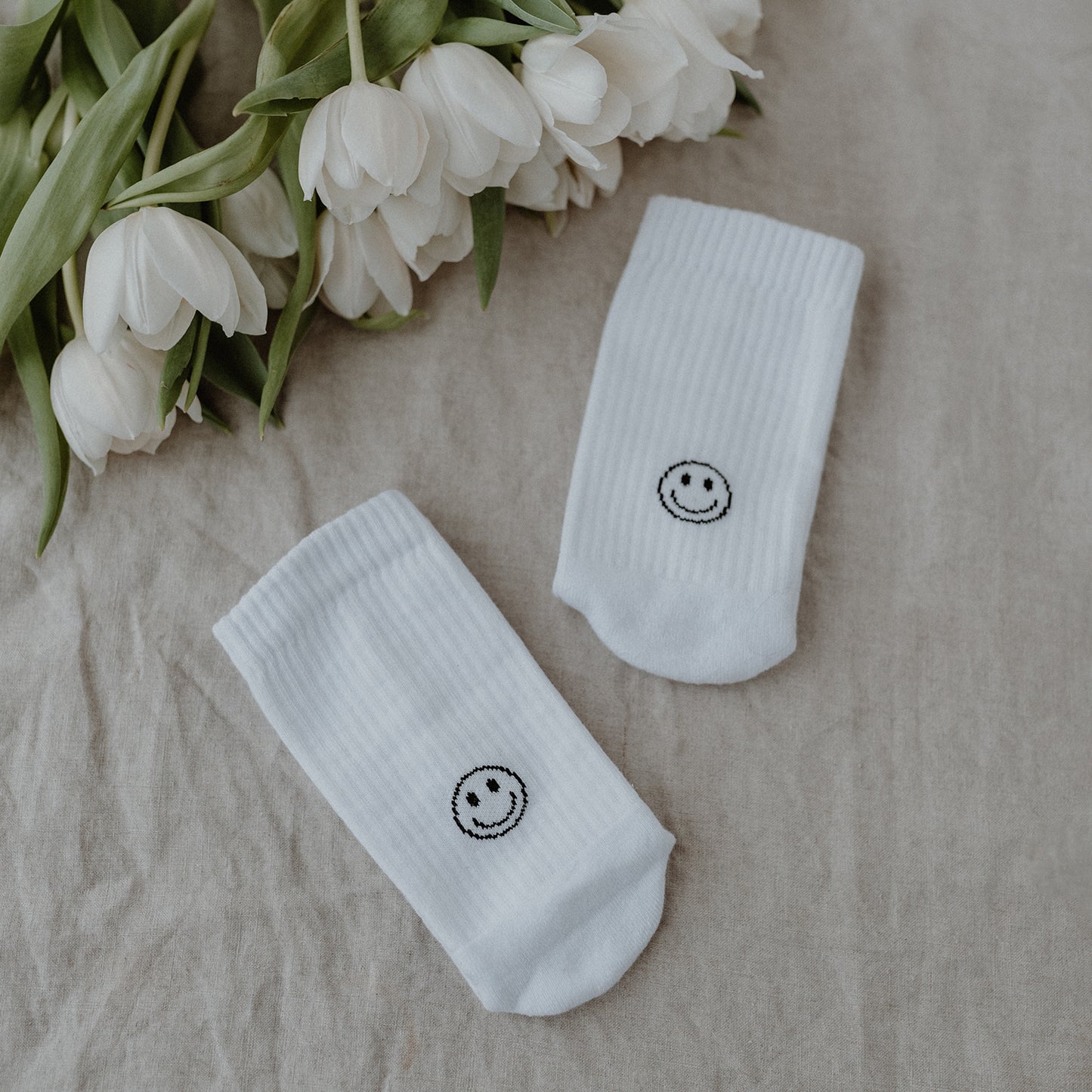 Socken Smily, White Edition, Gr. 39-42