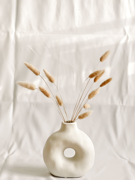 Vase beige rund